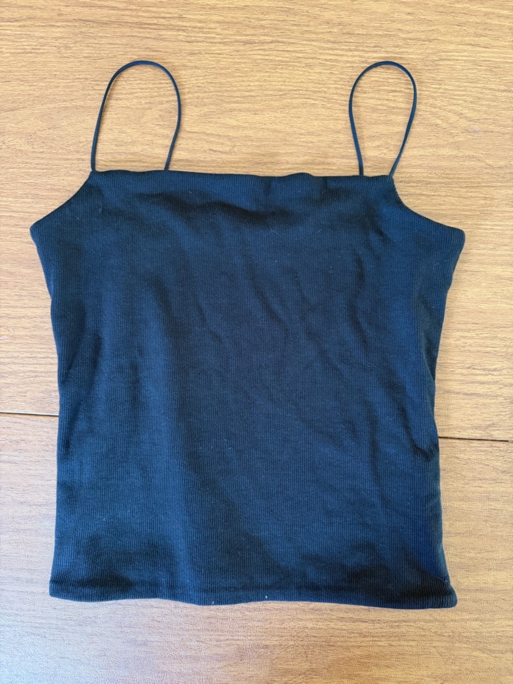 Madewell Black Ribbed Spaghetti Strap Camisole